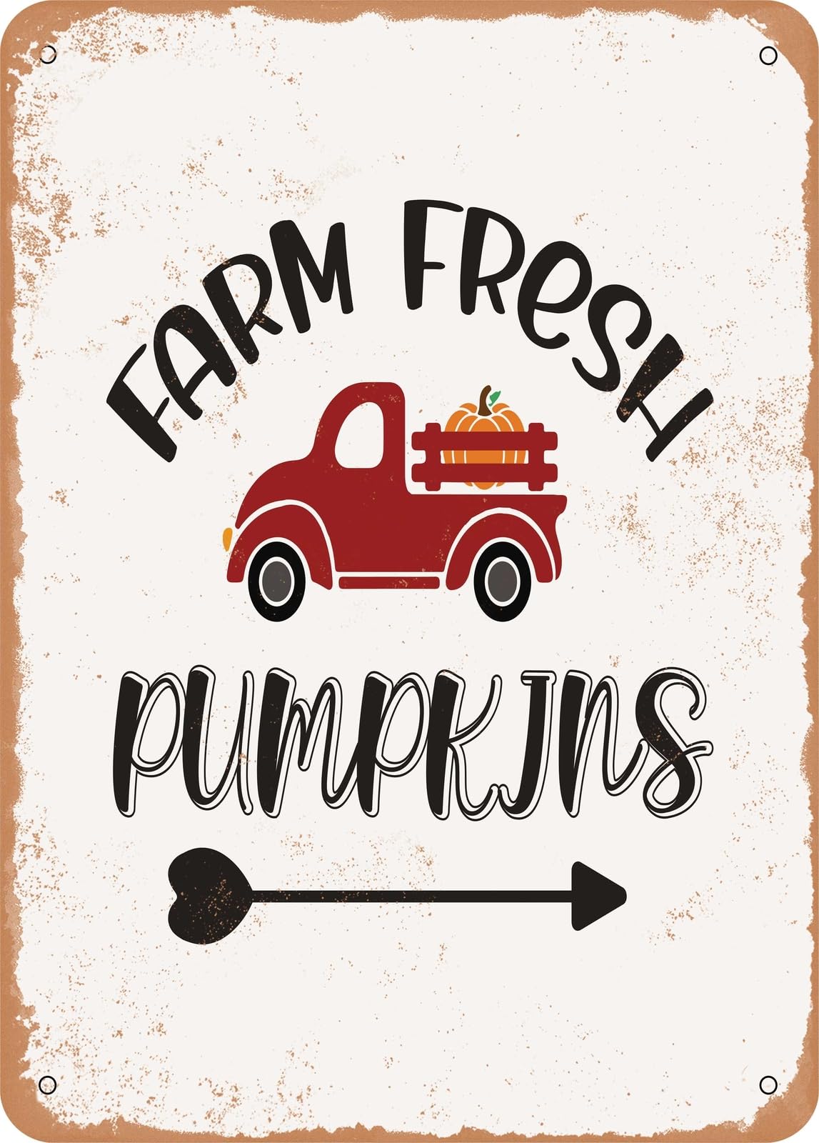 Miaomansenstore Metal Sign - Farm Fresh Pumpkins - 5 - Vintage Rusty Look Home Decor