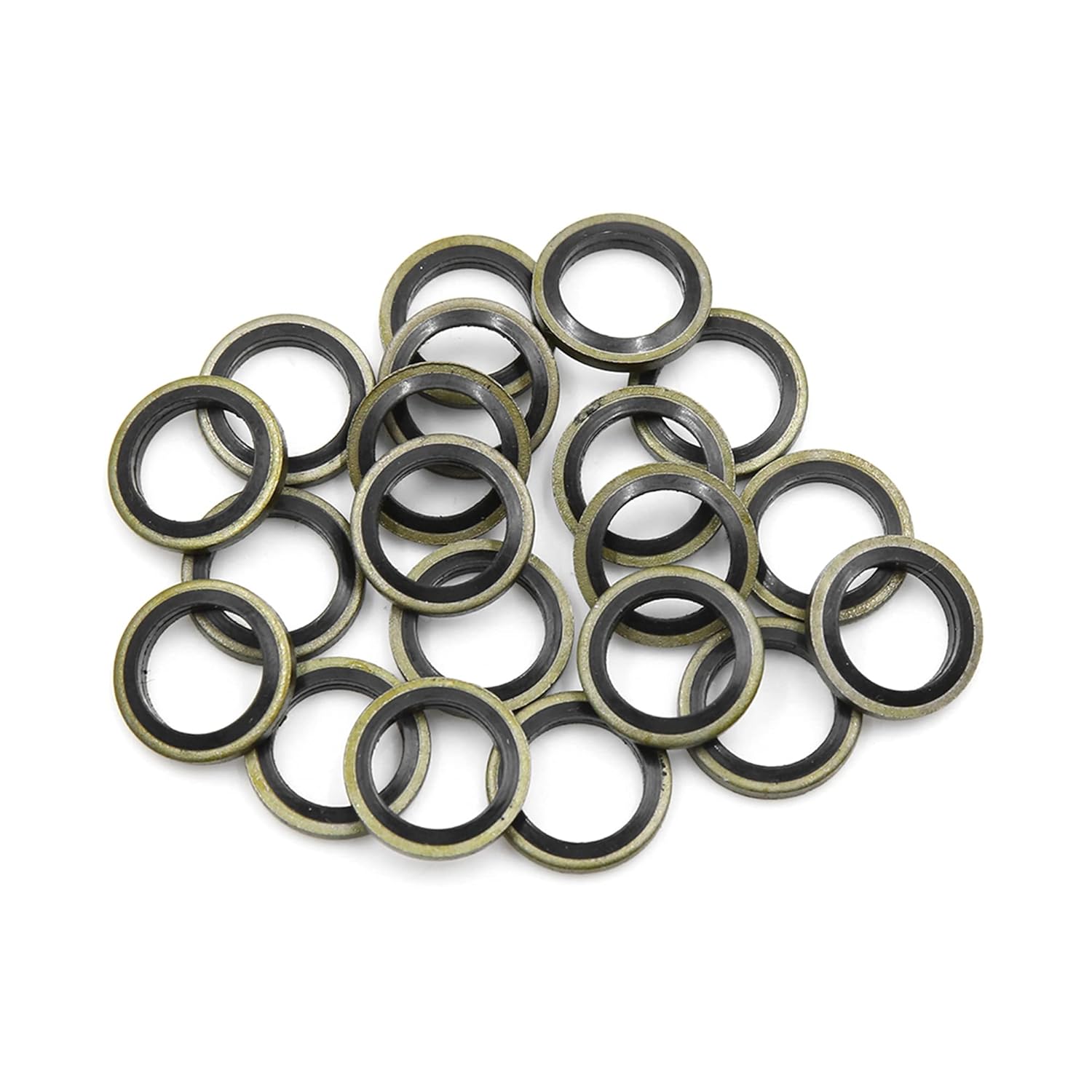 Jogo de 20 Anéis de Vedação para Dreno de Óleo de Motor AUTOHAUX - 12mm ID, 17.4mm OD, Tom de Bronze para Carros