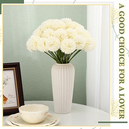 Miniatura 3 de 100 piezas de flores artificiales de crisantemo, bola de crisantemo artificial realista para bricolaje, ramos de boda, despedidas de soltera,