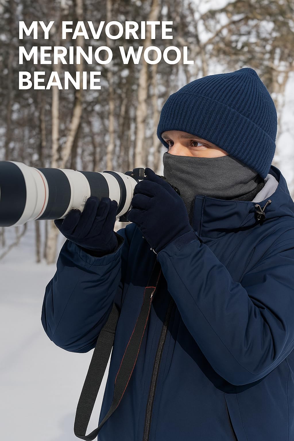 TOP-EX Berretto invernale in 100% lana merino con risvolto – strato singolo lavorato a maglia, cappello invernale in lana per uomo e donna 55-66 cm