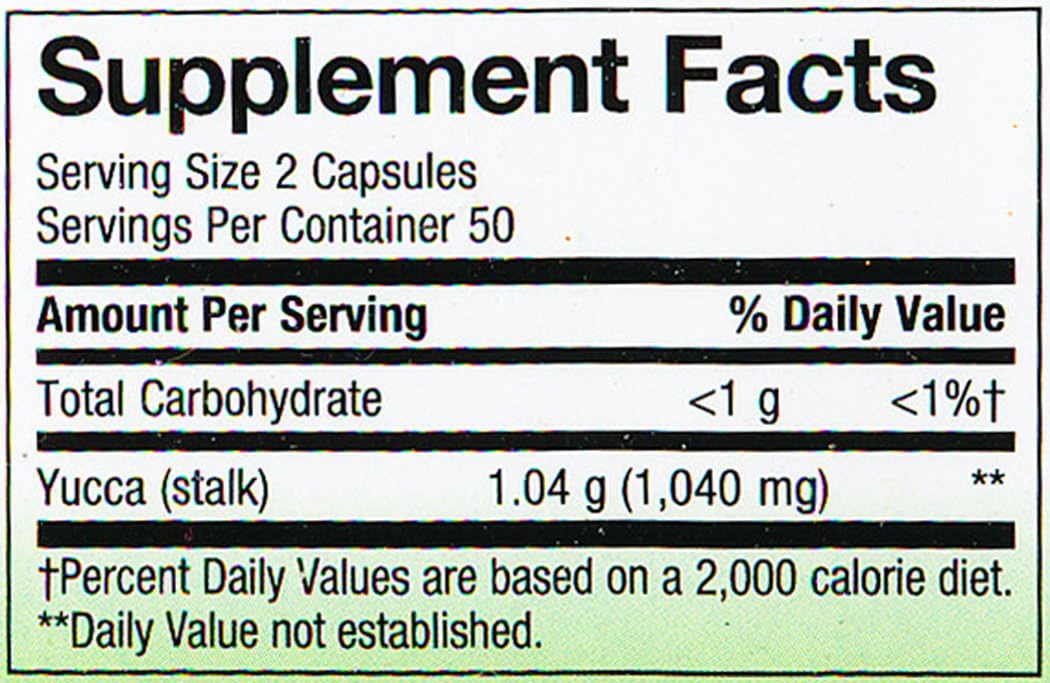 Nature's Way Yucca Stalk, 520 mg, 100 Capsules