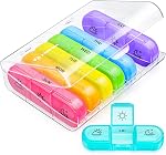 AUVON Weekly Pill Organizer 3 Times A Day, Portable 7 Day Pill Box Case with Large Separate Compartments to Hold Medication, Vitamins, Fish Oil and Supplements