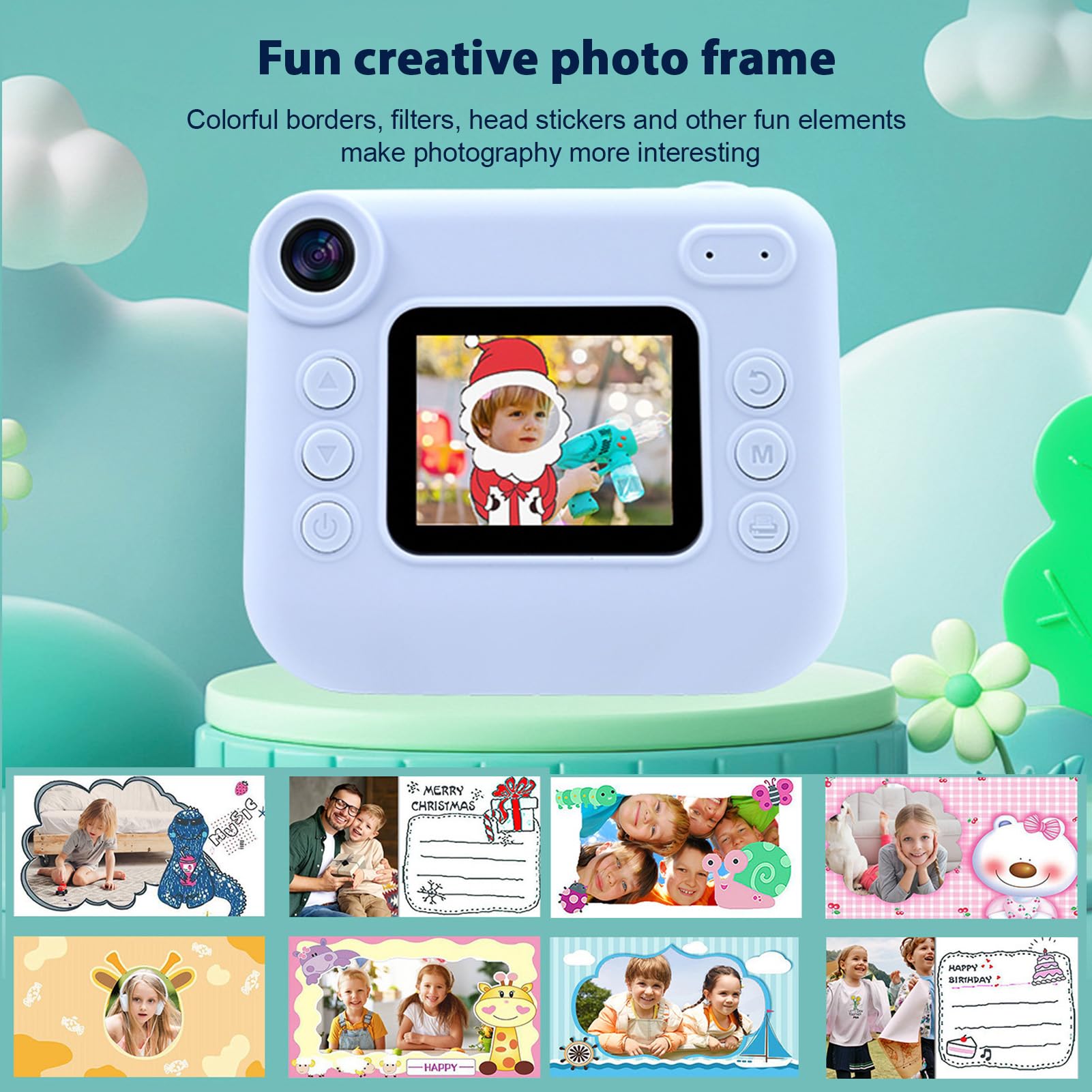 Andoer Sofortbildkamera für Kinder, Digitalkamera für Kinder mit Druckpapier, 2,0-Zoll-Bildschirm Reisekamera für Jungen und Mädchen 3-14 Jahren (Blau)