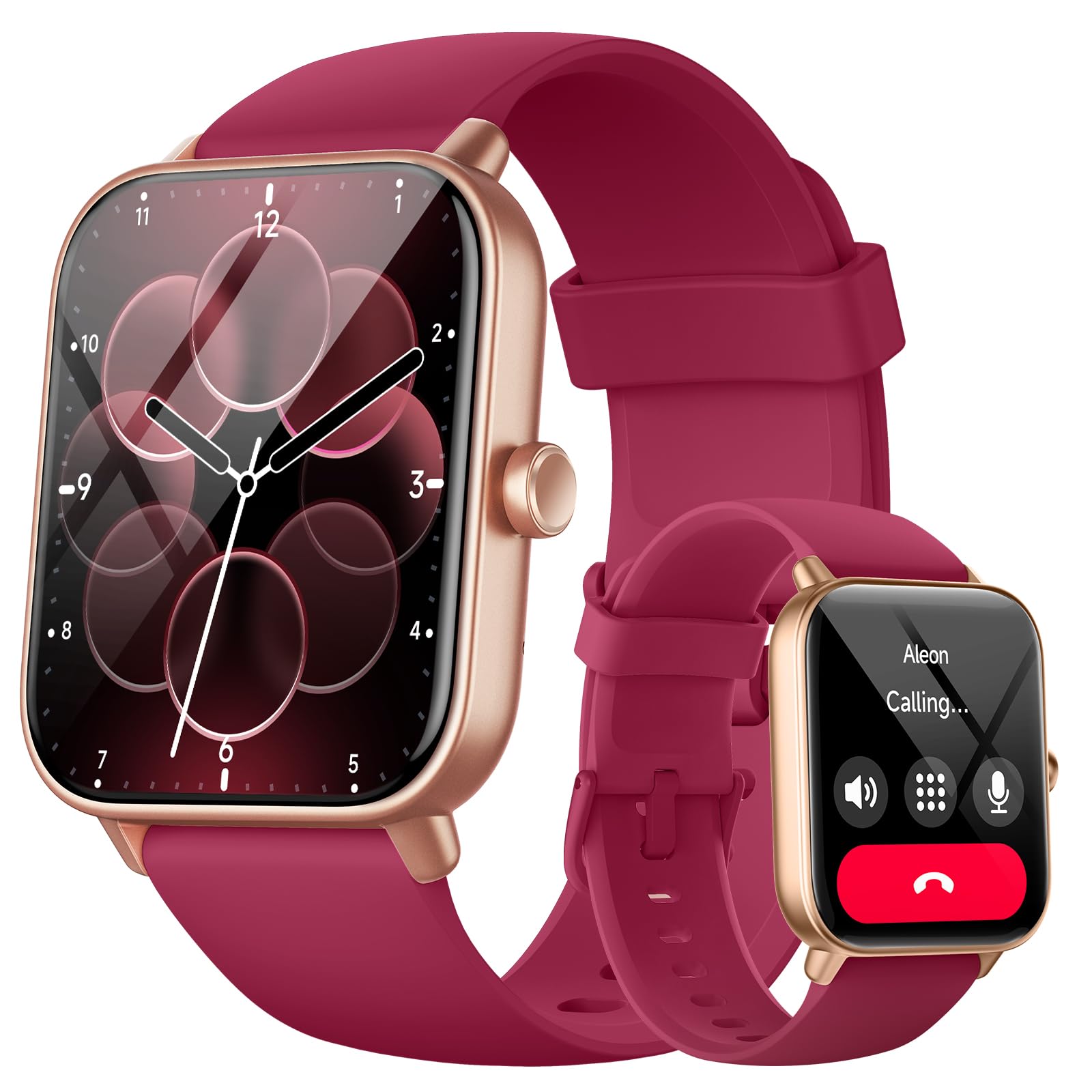 Fitpolo Reloj Inteligente Mujer con Llamadas y Alexa Asistente, 1.8" Smartwatch con IP68 Impermeable, Monitor de Pulsóm…