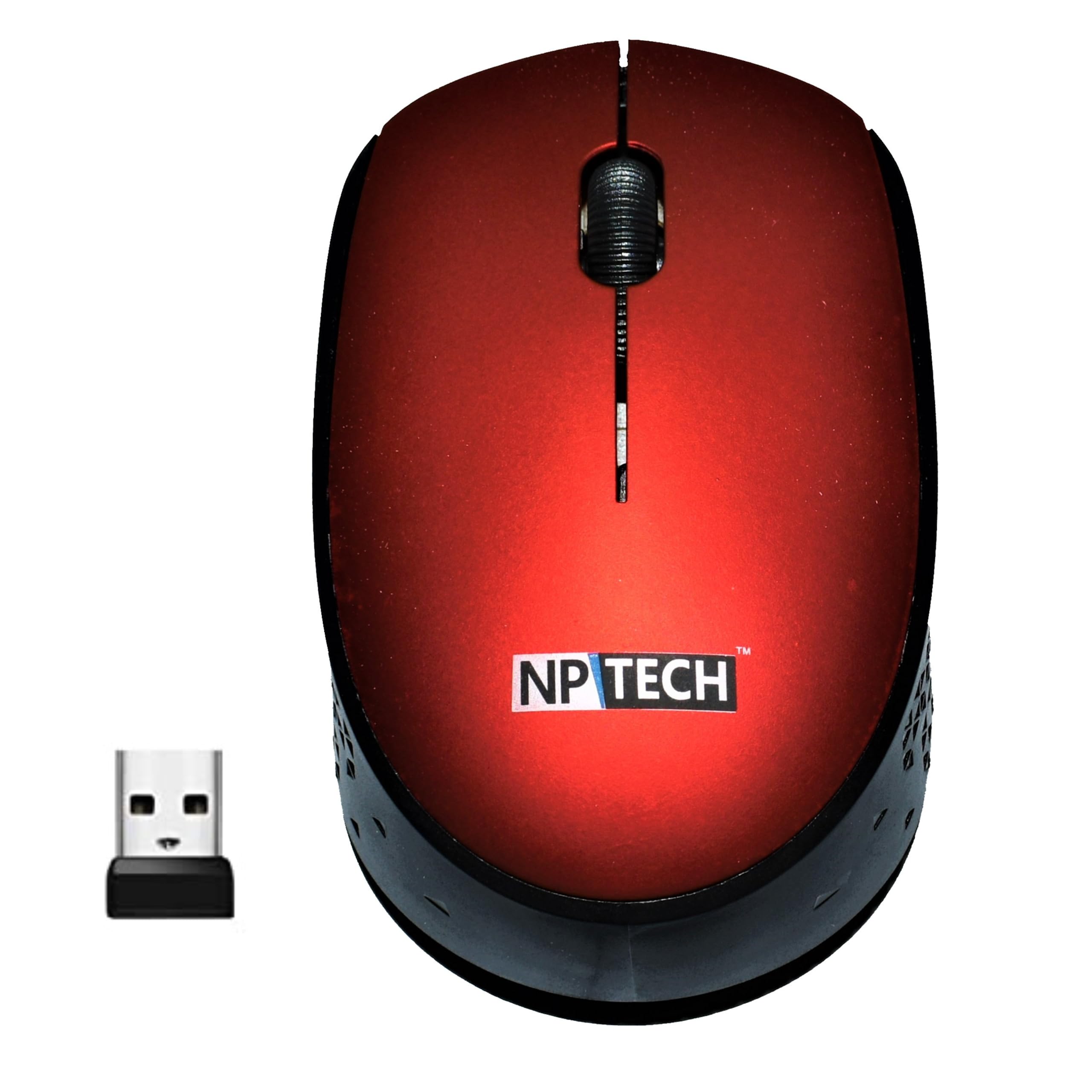 NPTECH Wireless Mouse, 2.4 GHz with USB Nano Receiver, Optical Tracking, Ambidextrous, PC/Mac/Laptop (Red) NP-LT (B0CBM6D9V3) Amazon Price History, Amazon Price Tracker