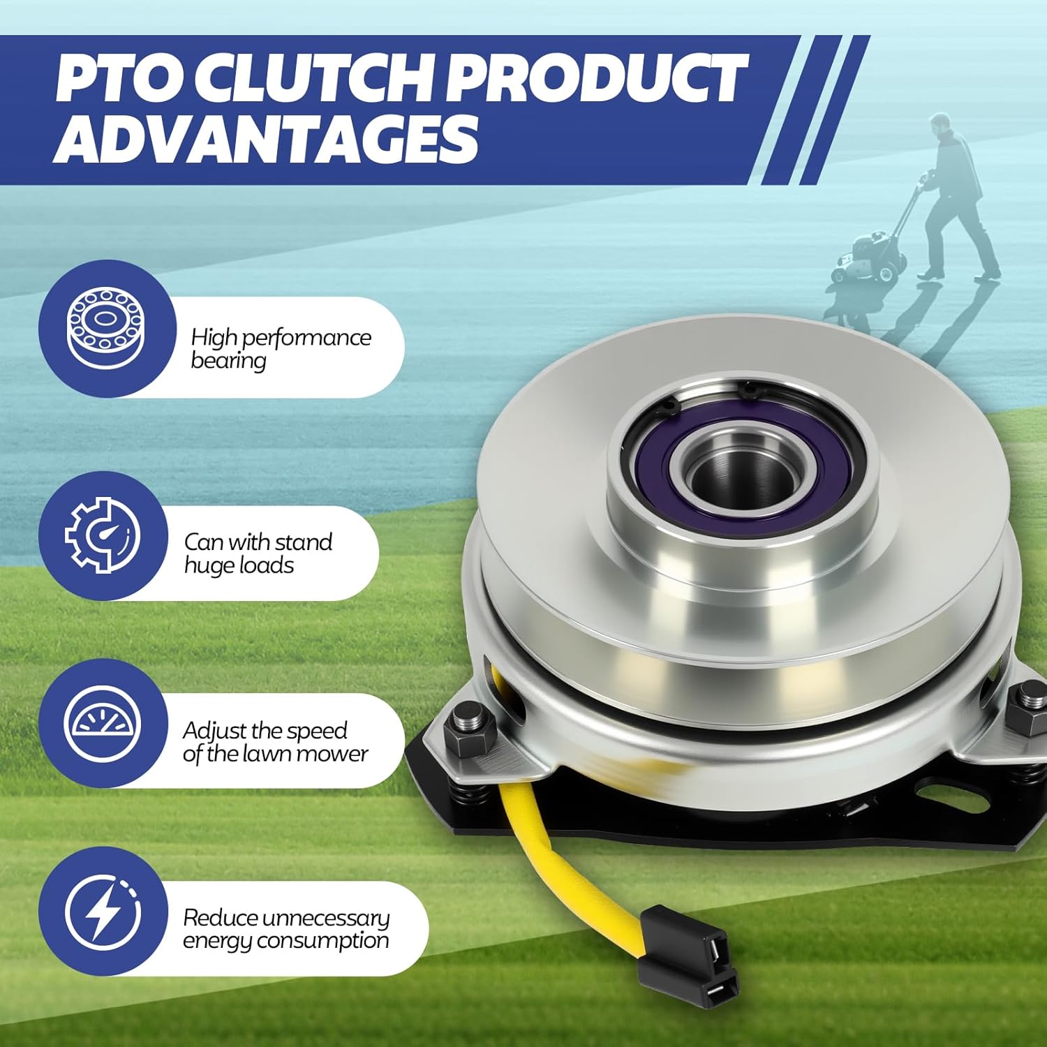 Electric PTO Clutch for John Deere Warner AM123123 5215-34 Compatible with 180 185 LX172 LX173 LX176 LX178 LX186 LX188 PC2317 GS25 GS30 GS45 GS75