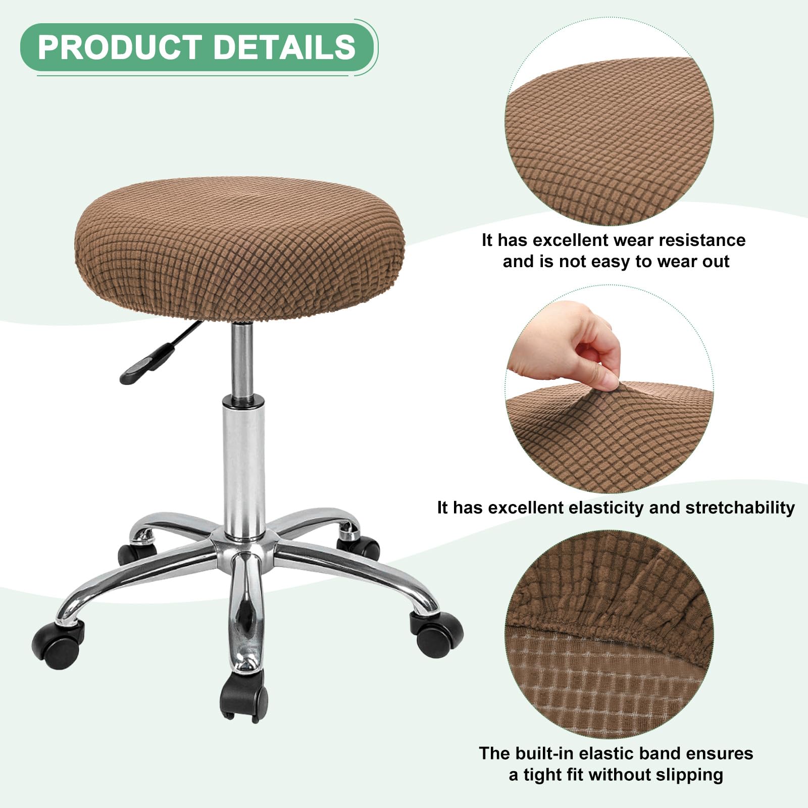 M METERXITY 1-Pack Bar Stool Covers Round - Image 2
