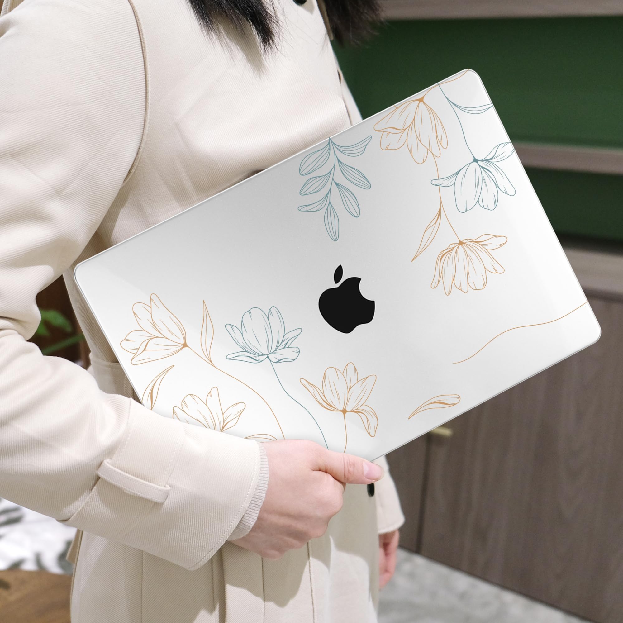 MEEgoodo Funda para MacBook Air M4/M3/M2 de 13.6 pulgadas 2025 2024 2022, compatible con el modelo A3240 A3113 A2681, compatible con MacBook Air de 13 pulgadas, funda rígida para portátil con cubierta