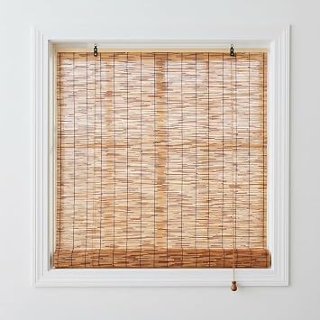 Outdoor Bamboo Blinds Bamboo Shades for Patio 46 78 36 68 80 42 in Porch Roller Shades Reed roll up Blinds Privacy Cordless Window Treatment48" W x 48" H