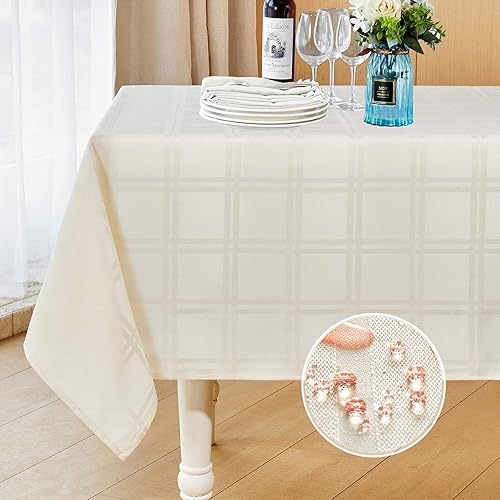 Mebakuk - mantel rectangular antiarrugas y antiencogimiento, a prueba de derrames, mantel decorativo de tela para comedor y uso al aire libre