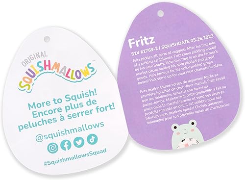 Miniatura 6 de Squishmallows Original Fritz Green Frog de 14 pulgadas con vientre estampado de Pascua - Peluche grande oficial de Jazwares