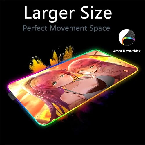 Miniatura 2 de Mouse Pads Sexy Anime Girl Mouse Pad RGB Computer Gaming Desk Pads Carpet Mousepad XXL Game Mause Pc Large Keyboard Pad 39.37 inch x19.68 inch