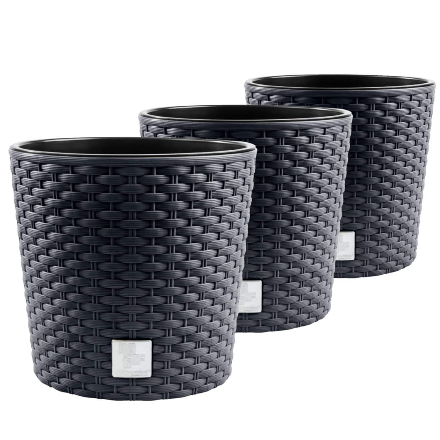 Decorasian Vaso da fiori in erba marina intrecciata, con inserto in