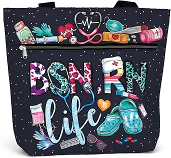 84hoods Large Waterproof Tote Bag For Women – Horse Lover Design, 15” Laptop Friendly, Multiple Pockets, Durable & Eco-Friendly
