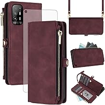 Asuwish Mobile Phone Case for OPPO A94 5G/A95 5G/Reno 5Z/F19 Pro+ Plus Case with Strap and Film Screen Protector RFID Card Slot Foldable Leather Flowers Wallet Stand A 94 95 CPH2211 Mobile Phone