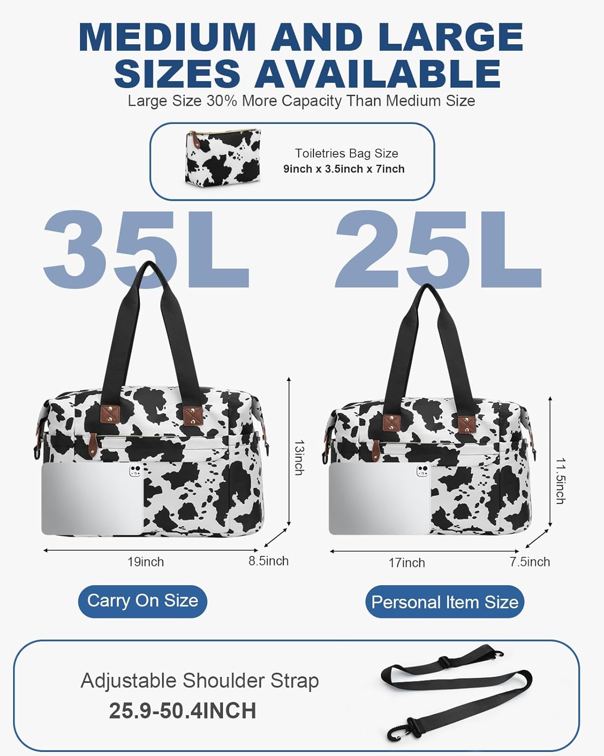 Travel Duffle Bag, Waterproof Weekender Overnight Hospital Bags for Women Men with Toiletry Bag Lightweight Carry on Personal Item Duffle Gym Bag for Travel, Airplanes, Sports - Image 3