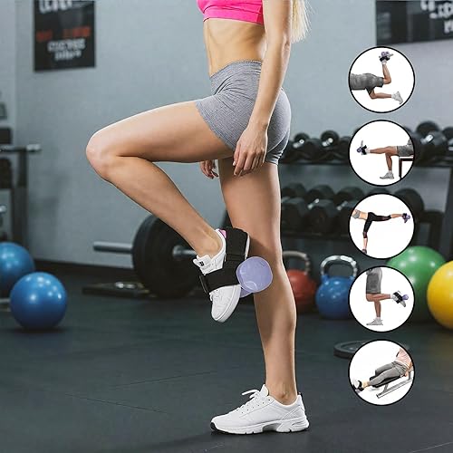 Miniatura 4 de Fijación de mancuernas para pies, pesas ajustables para tobillo para entrenamiento de piernas, entrenador Tibialis con correa antideslizante, ideal