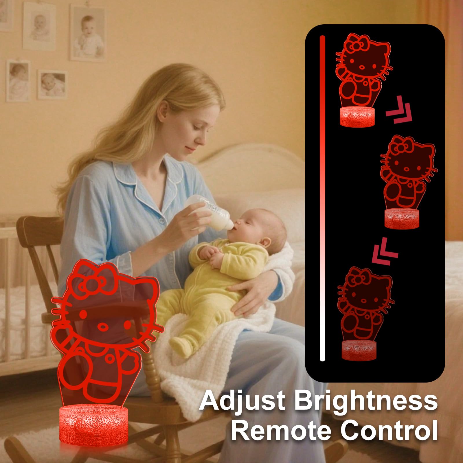 XJMZX Cute Night Light 3D Bedroom Decor for Birthday Christmas Party Smart Remote Control Boy Gifts for Childrens — view 6