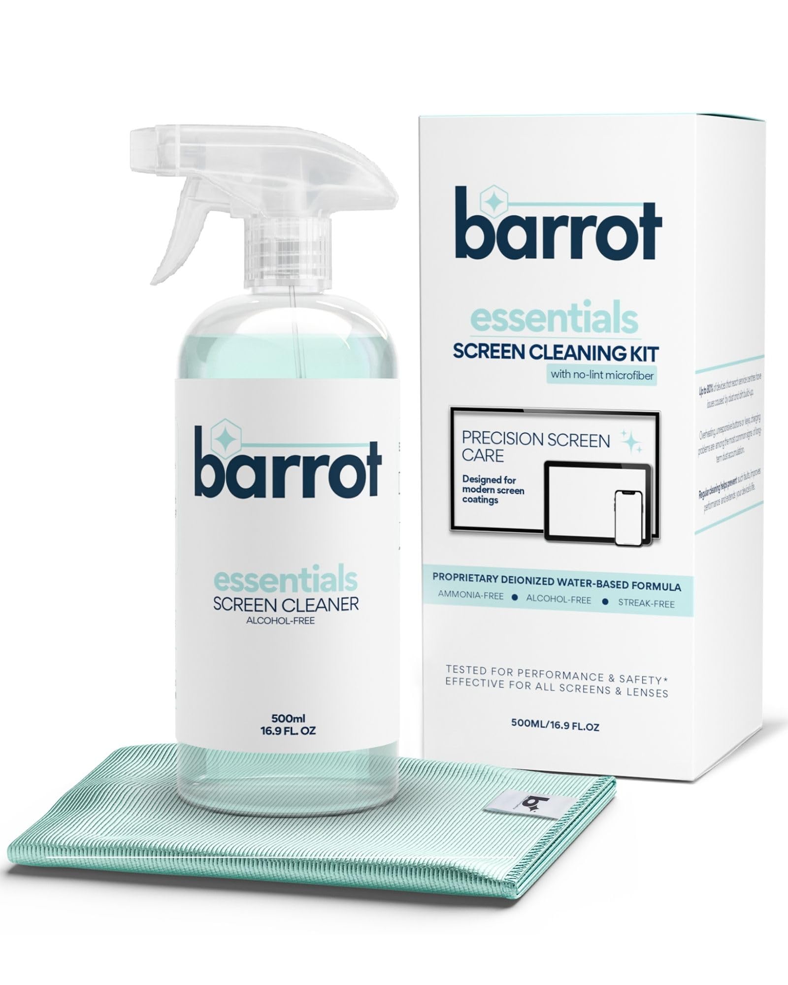 BARROT TV & Laptop Screen Cleaner (500ml) | Designed for LED/OLED/QLED/Plasma/LCD Displays | New Non-Alcohol Formula, Anti-Static, Safe for All Screens | Plush Microfiber Included-image-40