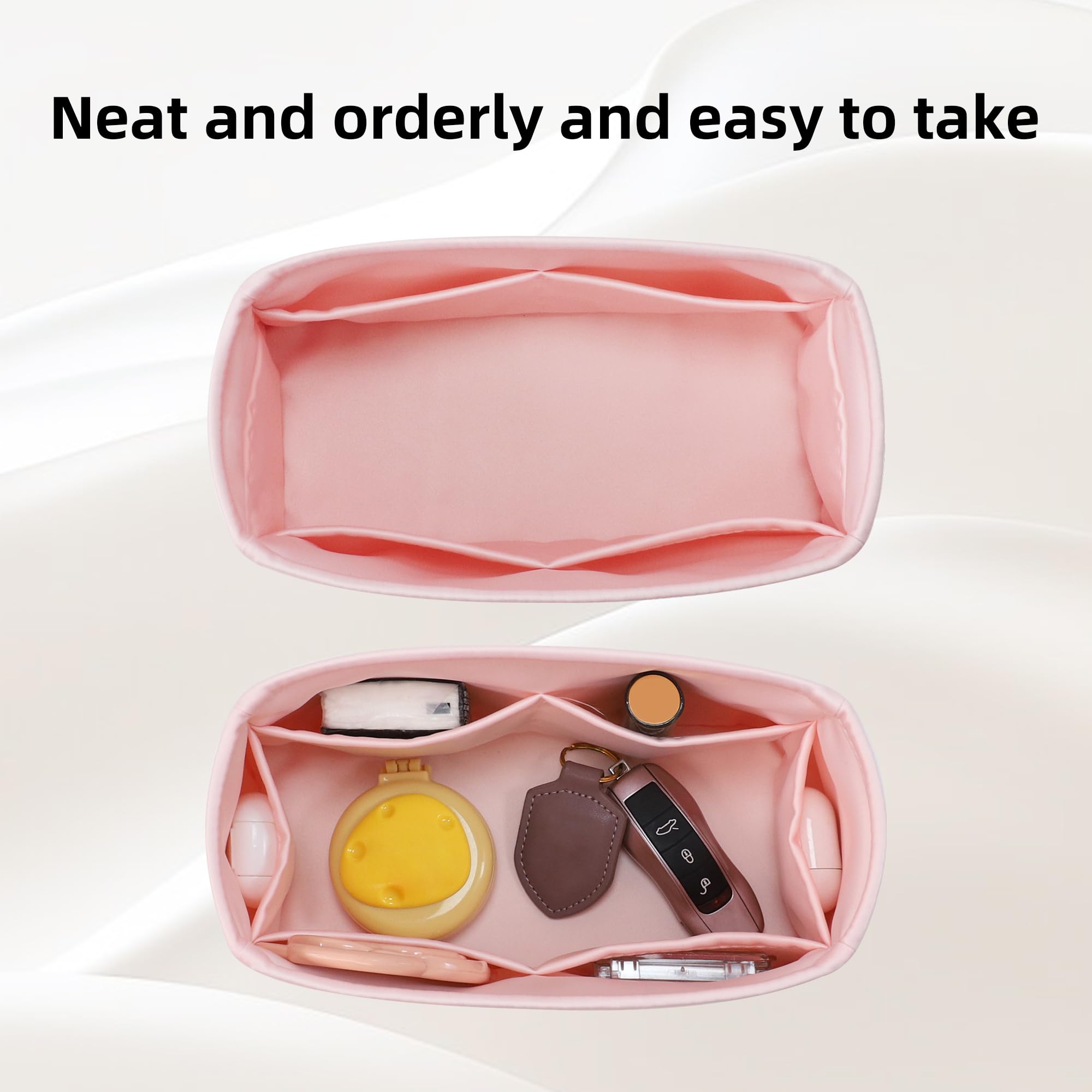 DGAZ Organizador de Bolso de Seda Premium, Inserto Ligero Compatible con Kelly Danse 22, Forro Interior Elegante que Protege y Organiza (Rosa Sakura)