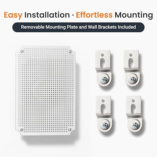 Miniatura 81 de QILIPSU - Caja de conexiones de acero inoxidable con tapa, bisagras y placa de montaje, universal, impermeable IP67, plástico ABS, gris, recinto