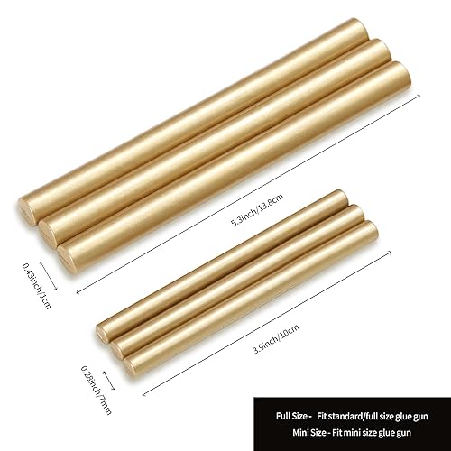Miniatura 6 de UNIQOOO - Barras de cera mini para pistola de pegamento para sello de cera  Oro metálico prosecco, ideal para invitaciones de boda, tarjetas