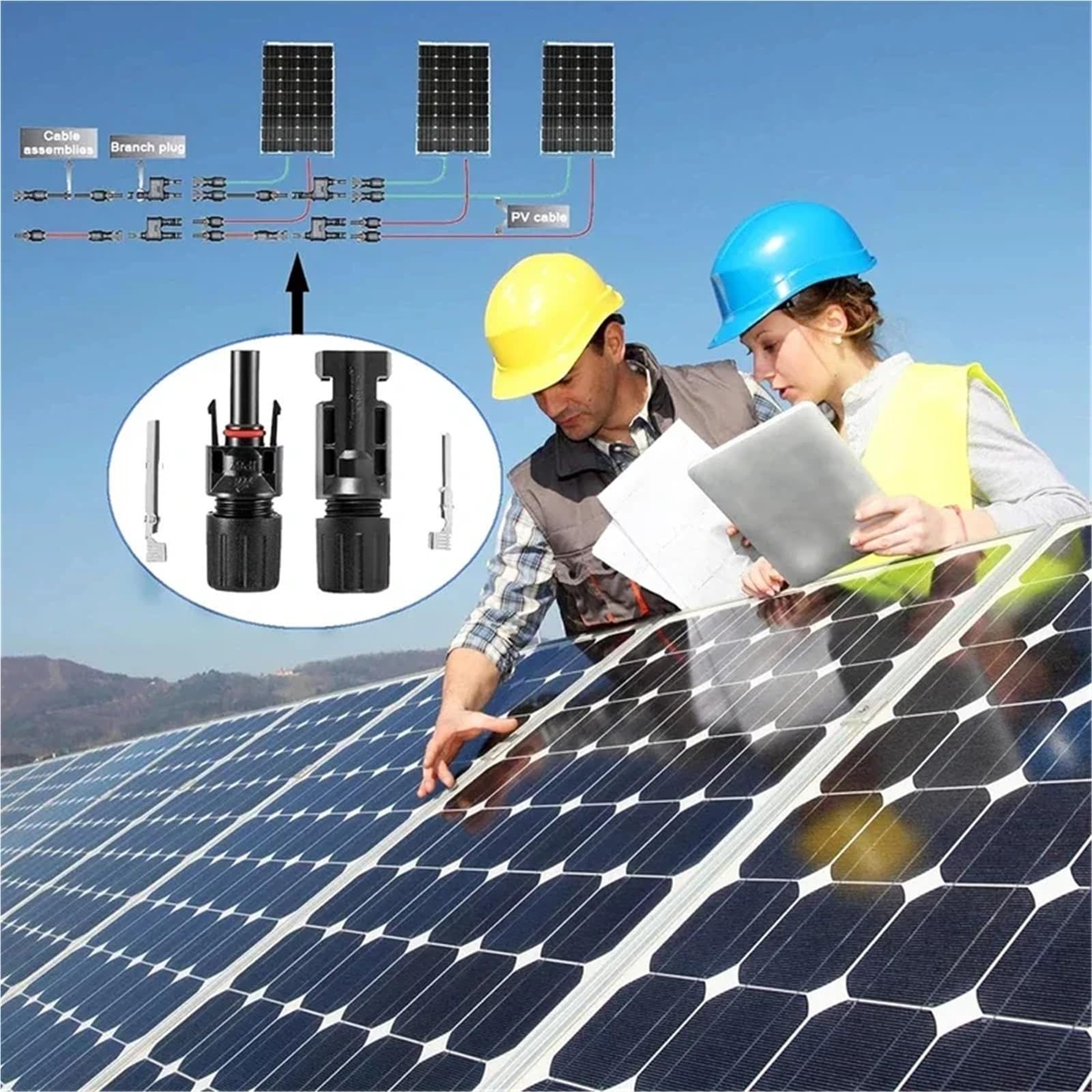 10 pares de conectores solares MC4 1000 V enchufe solar 30 A para conexión de cable fotovoltaico resistente IP67 macho hembra