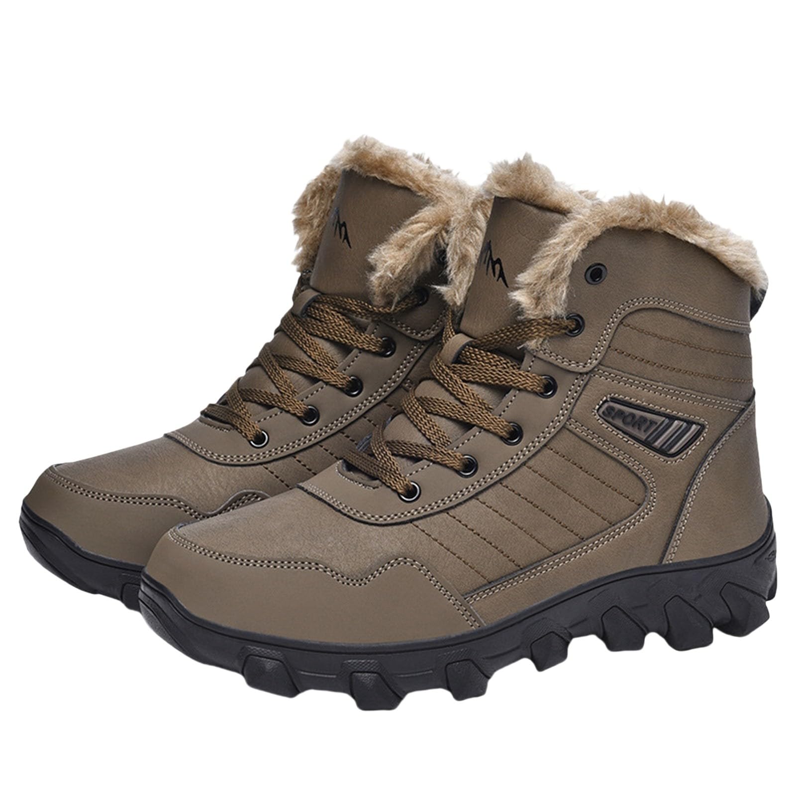 Chaussure de Ski Homme, Chaussure de Neige Homme, Botte de Neige Homme Imperméable Chaussure Tactique Homme Bottes Chaudes et de Neige À la par Temps Froid Bottes Noires Femme