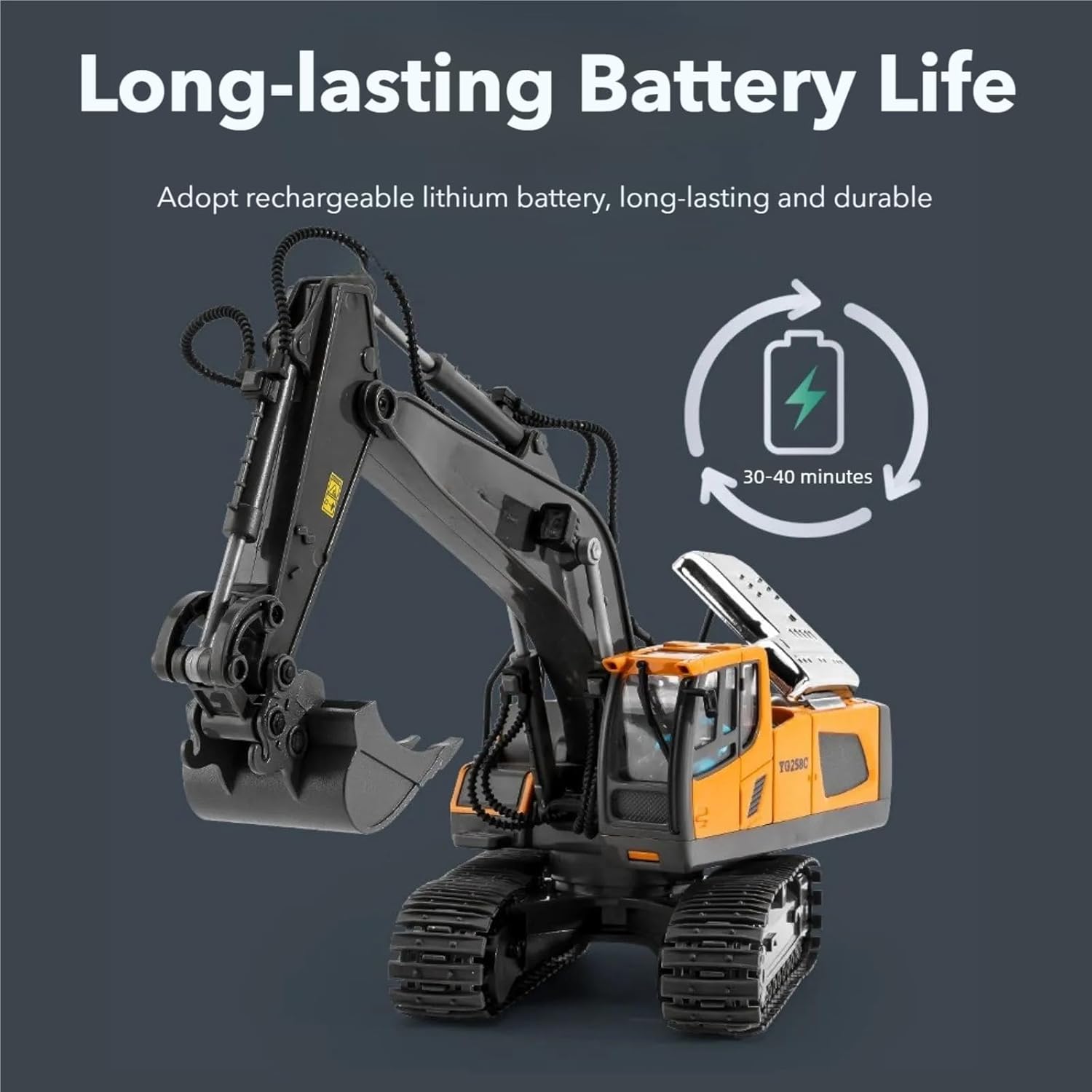 Mudsterz - Mudsterz Trucks, Mudsterz Excavator, 2.4GHz RC Construction Vehicle with Cool Lights and Real Sounds, Realistic Engineering Design, Metal Parts, Little Builders, Big Action (B1)