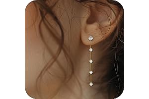 14k Gold Pearl Drop Dangle Earrings: Vintage Christmas Accents