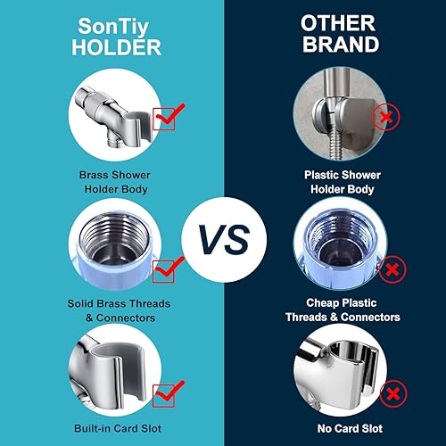 Miniatura 4 de Soporte de cabezal de ducha de metal para cabezal de ducha de mano, soporte de brazo de ducha ajustable para conectar el brazo de ducha y la