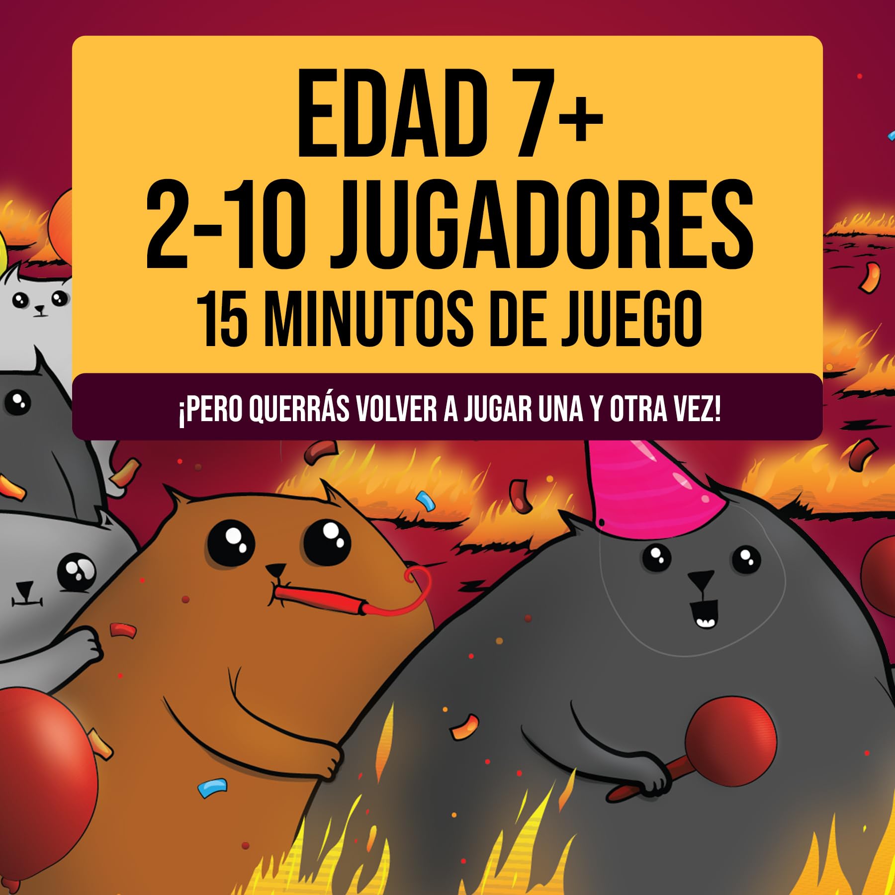 Asmodee Exploding Kittens Party Pack, Juego de Cartas de Estrategia Estilo Ruleta Rusa para Fiestas y Grupos Grandes, A Partir de 7 Años, De 2 a 10 Jugadores, 15 Minutos por Partida, Español