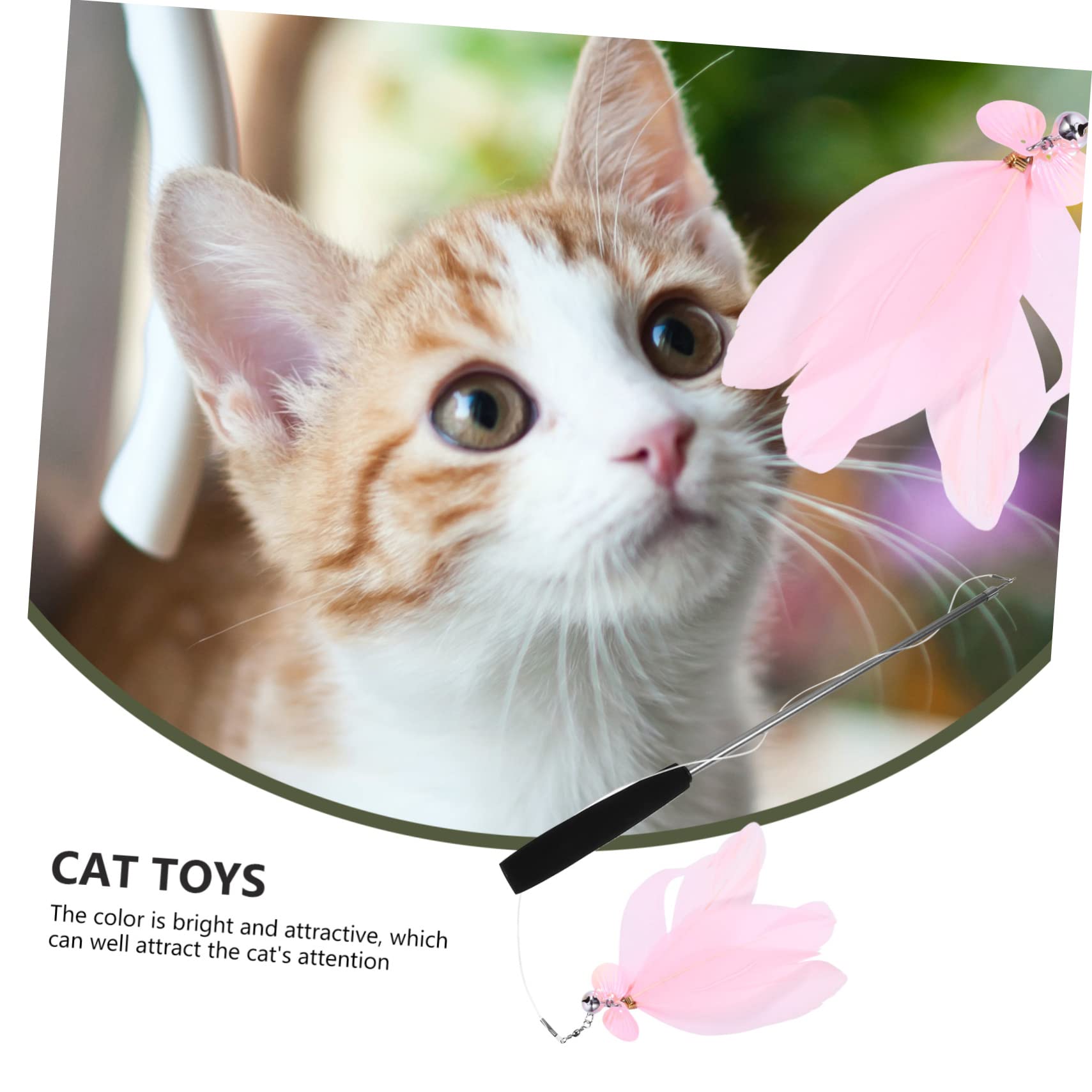 Kisangel 3stücke Interaktives Katzen-spielzeugset Mit Teleskopischem Angelruten-Design Und Ersatzfedern Für Stundenlangen Spielspaß Für Katzen Und Kätzchen