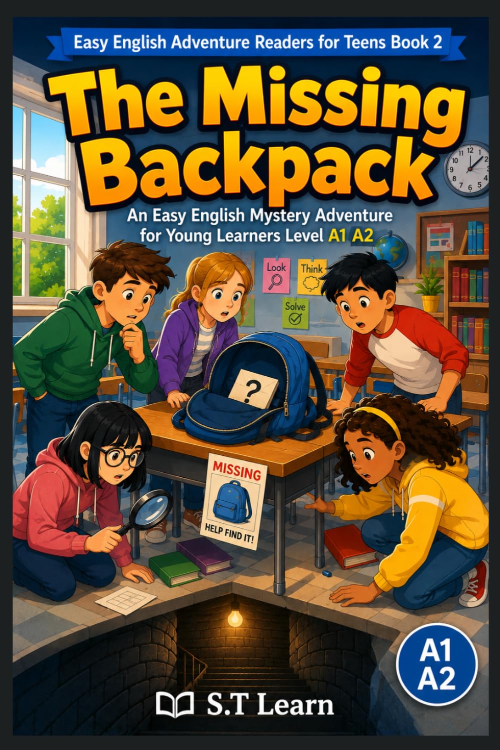 The Missing Backpack: An Easy English Mystery Adventure for Young Learners Level A1 A2 (Easy English Adventure Readers for Teens series)