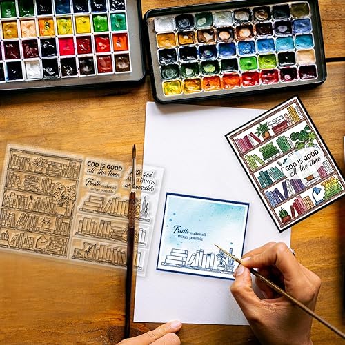 Miniatura 10 de GLOBLELAND Sellos transparentes cristianos para hacer tarjetas, palabras inspiradoras decorativas, sellos de silicona transparente para Pascua,