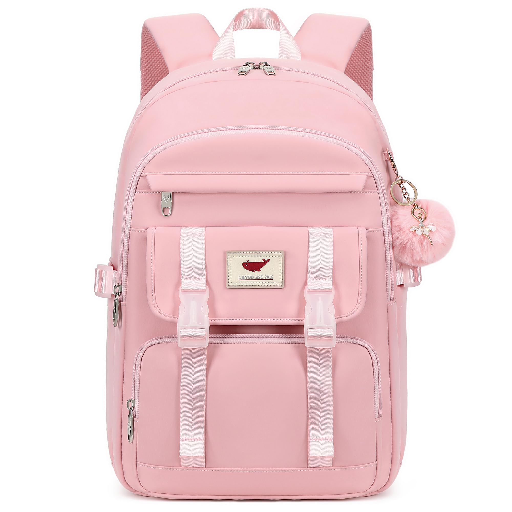 LXYGD Backpack for Teen Girls Laptop Backpacks 15.6 Inch School Bag for Students Women College Bookbag Travel Daypack (Pink)