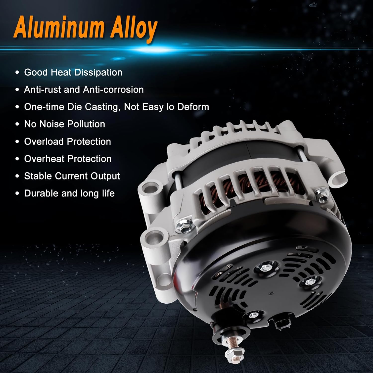 Alternator for 2017-2020 Pacifica, 2020 Voyager, 2022-2023 ProMaster 1500,2500,3500, V6 3.6L, Alternator Replacement for 421000-7191