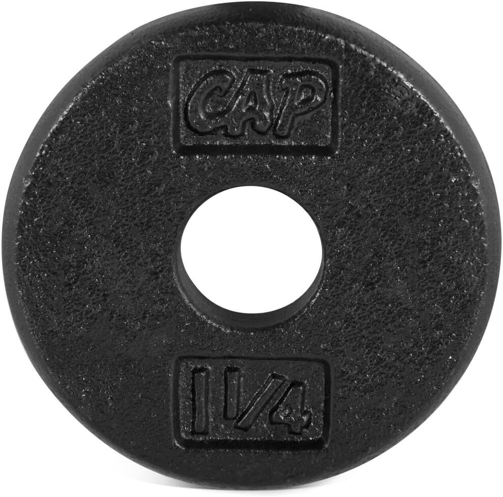 CAP Barbell Standard 1-Inch Cast Iron Weight Plates - Singles & Sets | 1.25-50 lbs | Multiple Options