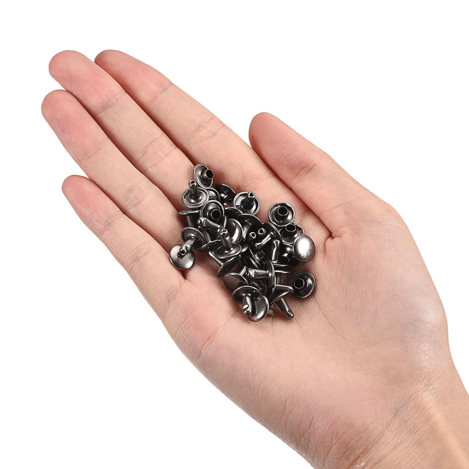 QUARKZMAN Set van 100 leren klinknagels, 8 x 6 mm
