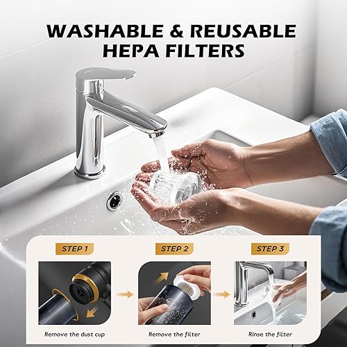 Miniatura 6 de Aspiradora de mano para automóvil con potencia de 15000 PA, aspiradora inalámbrica 4 en 1 pequeña y potente y plumero de aire con batería de 2000