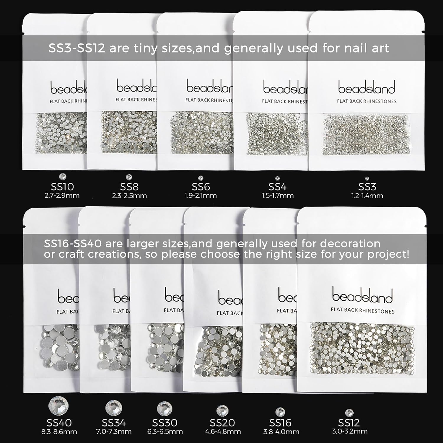 Beadsland 288 Pieces Flat Back Crystal Rhinestones Round Gems,Golden Shadow,SS30,6.3-6.5mm - Image 6