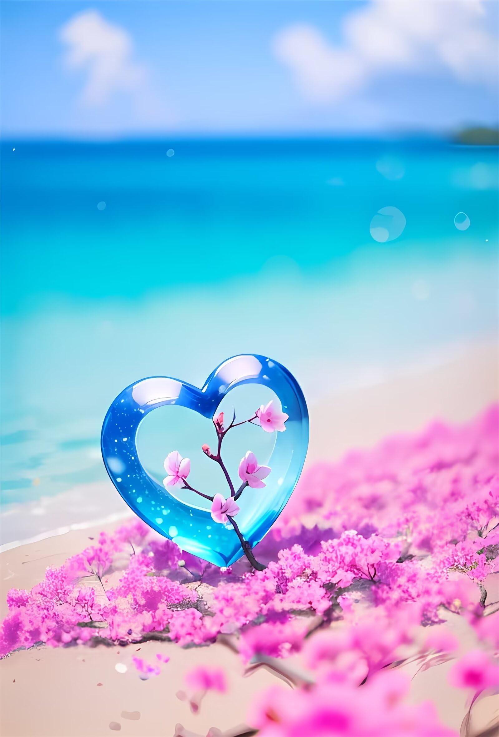 Syiboo Diamond Painting Kit Completo,Spiaggia dell'amore Diamond Painting Dimensioni 24x40 inch-60x100cm, Adulti Fai Da Te Regali,Strass Ricamo Diamond Art Crafts Decorazioni Casa-17W