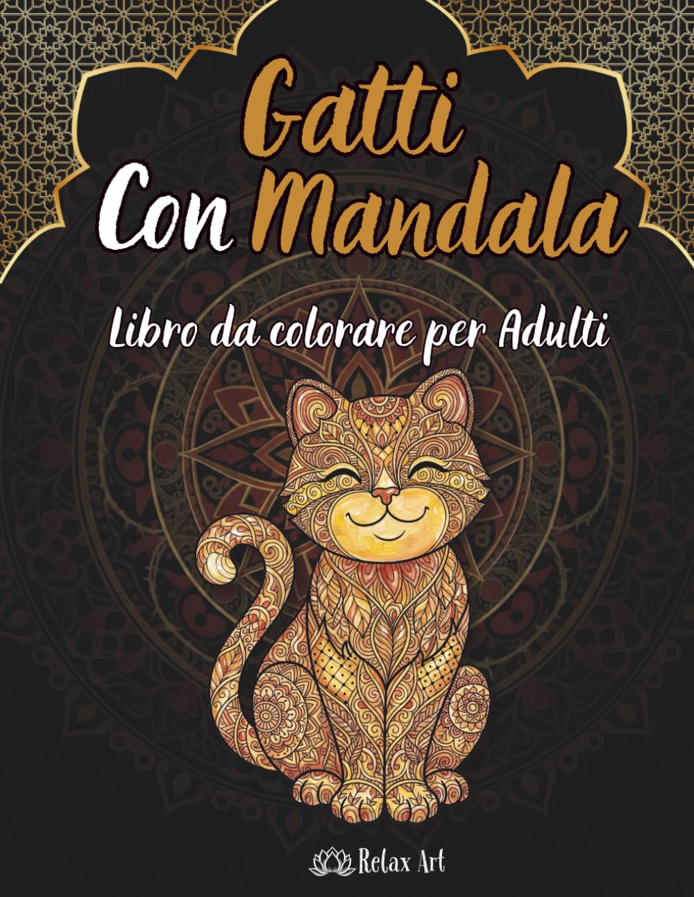Gatti con Mandala da Colorare: 50 disegni da Colorare per Adulti – Libro Anti-Stress per Relax e Creatività