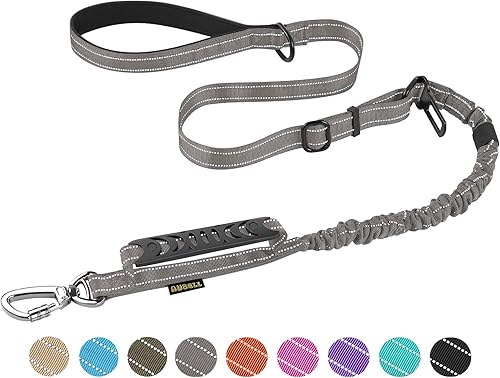 Miniatura 20 de AUBELL Correa táctica para perro resistente, de 4-6 pies, reflectante, fuerte, sin tirones, elástica para perros medianos y grandes con cómoda asa