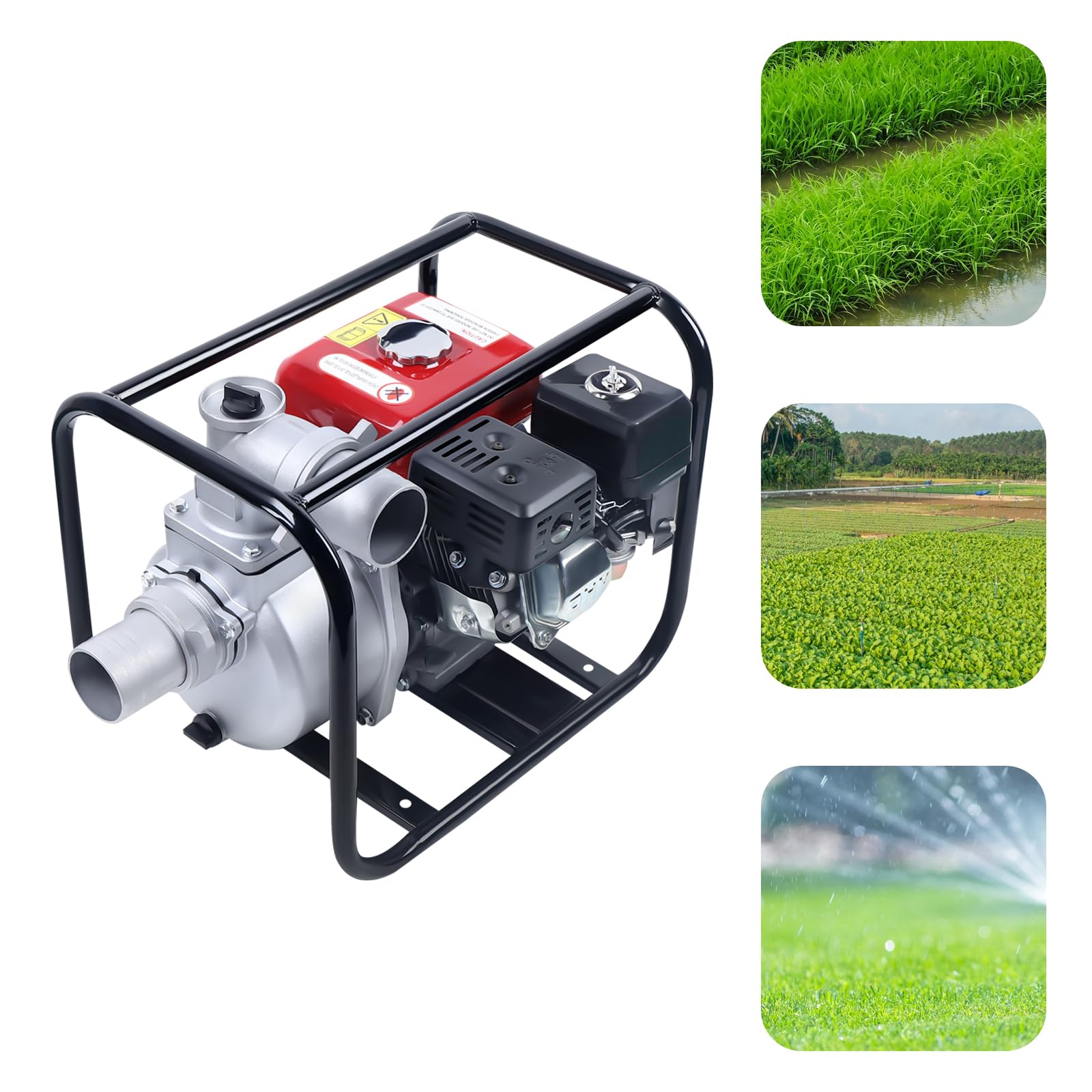 3" Benzin Wasserpumpe 7.5hp Motorpumpe 60m³/H Abwasserpumpe Bewässerungspumpe Für Die Landwirtschaftliche Bewässerung, Die Reinigung Von Wasser, Die Behandlung Von Industrieabwässern