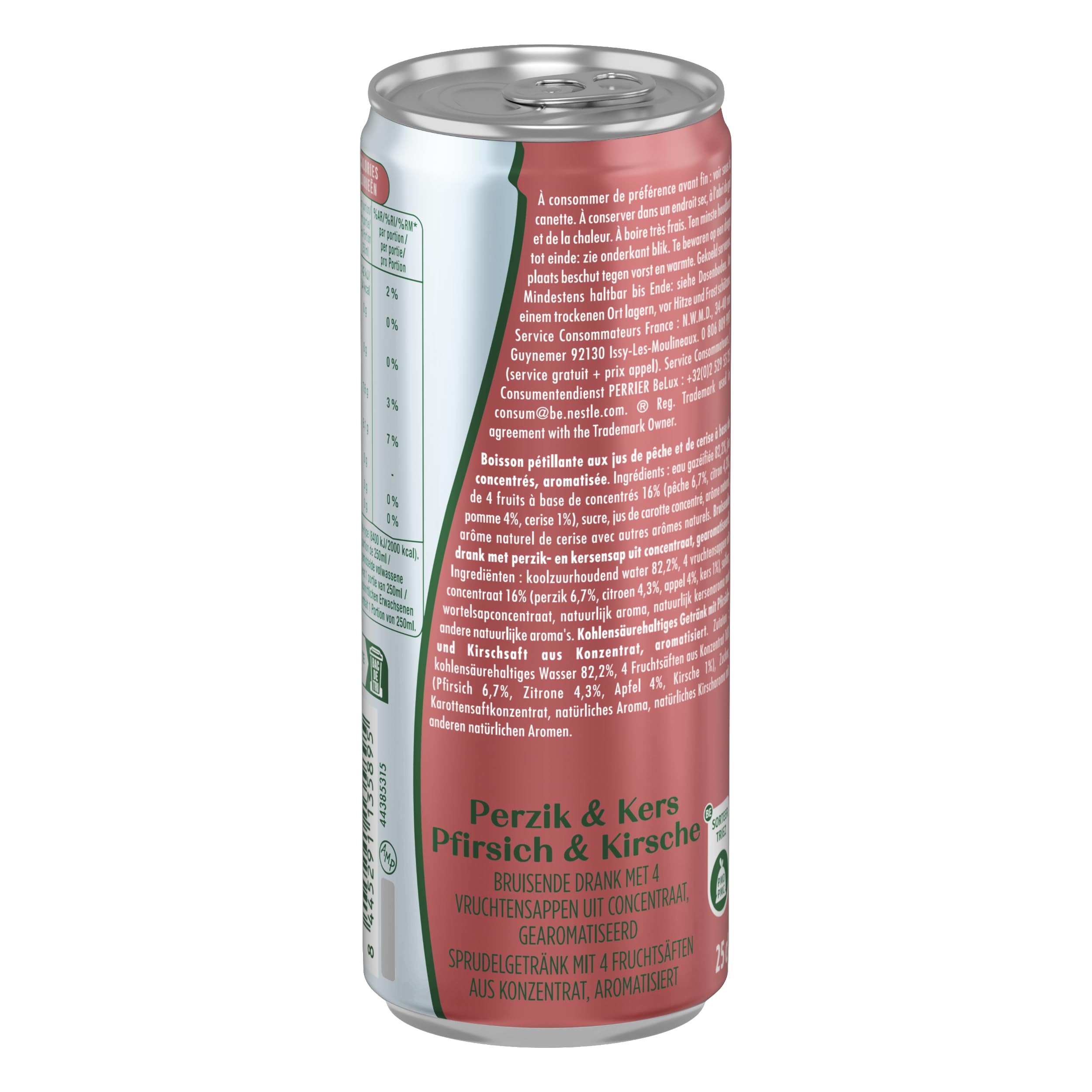 MAISON PERRIER et MAGNETIC JUICE Boisson Gazeuse Pêche Cerise - 6 packs de 4x25cl