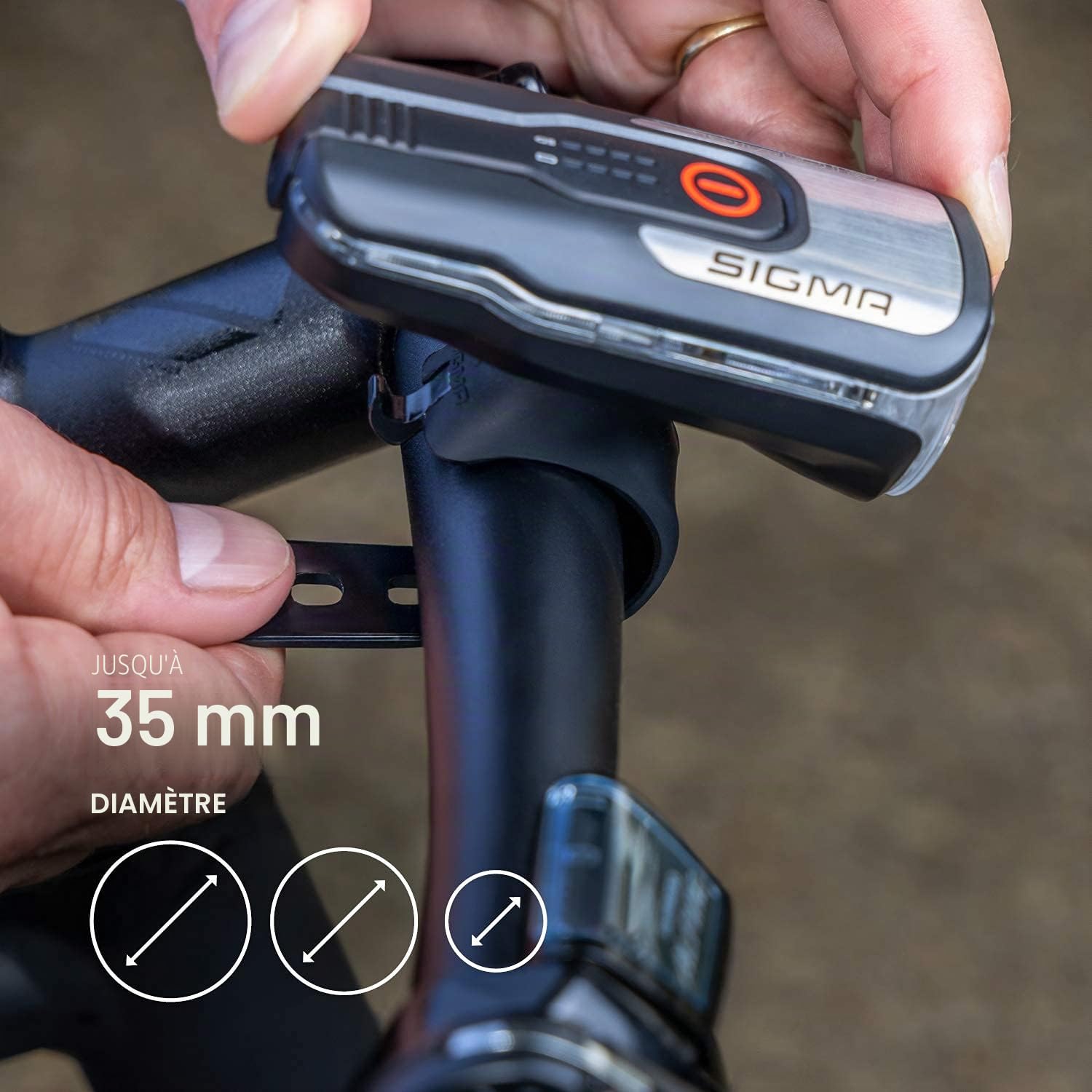 SIGMA Aura 80 | Éclairage LED pour vélo de 80 lux | Feu avant à batterie avec 4 modes d'éclairage | Portée de 90 m