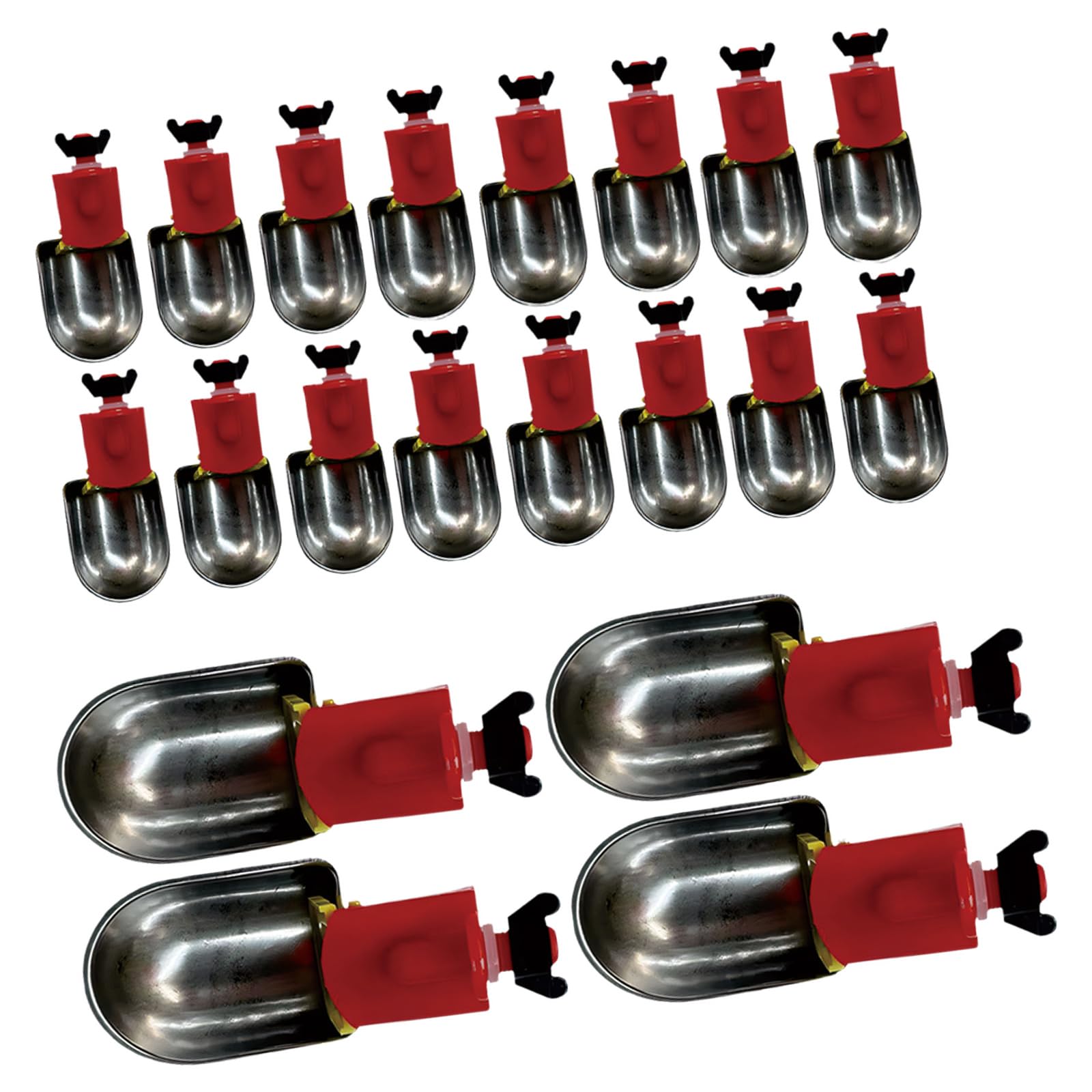 Bebedero automático de aves de corral de acero inoxidable resistente para facilitar en granjas de patio trasero, dispensador de aves de corral que ahorra agua