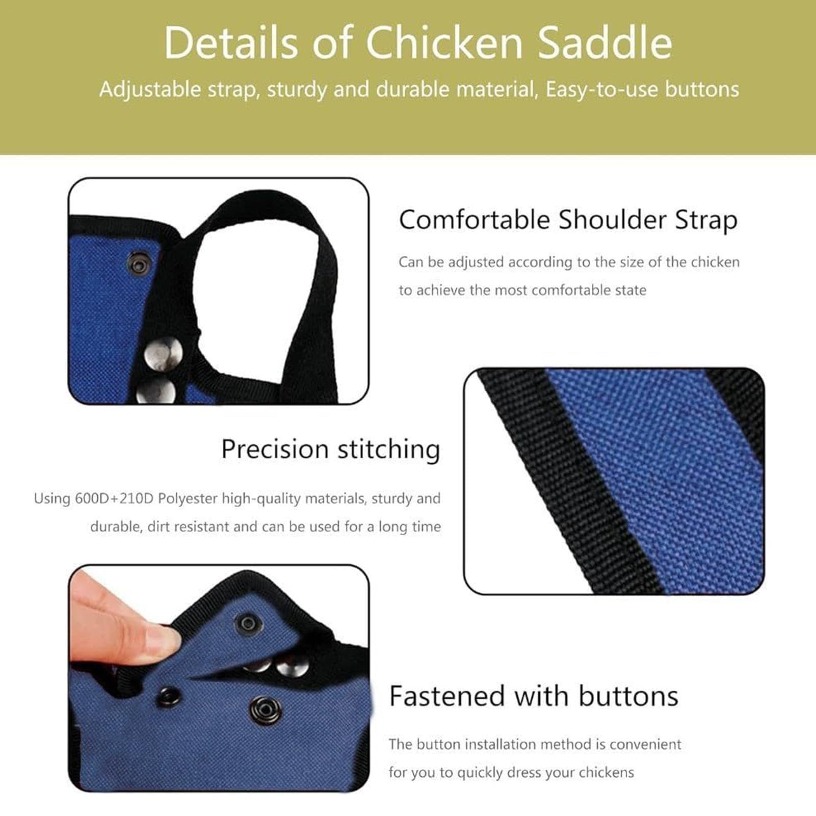 Suéter de silla de montar para gallina - Delantal de protección de aves | Ropa ajustable y cómoda para aves de corral, tela suave y transpirable, escudo antipeck, ropa de seguridad para palomas, galli — view 6
