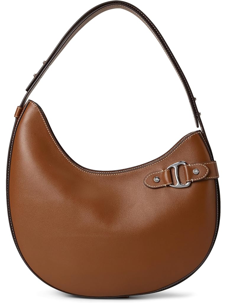 Tan Lauren Ralph Lauren Leather Large Tasha Shoulder Bag